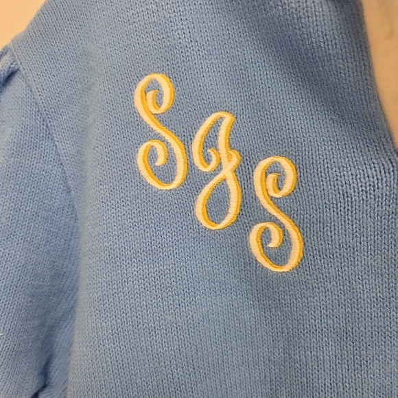Vintage Varsity Spirit Cheerleader Sweater Blue Yellow Size S/M - Picture 2 of 7
